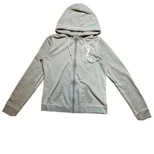 Hollister Hoodie Zip Up Womens Medium Gray Streetwear Casual Layering